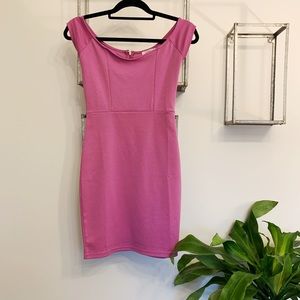Off My Shoulder Orchid Bodycon Dress!